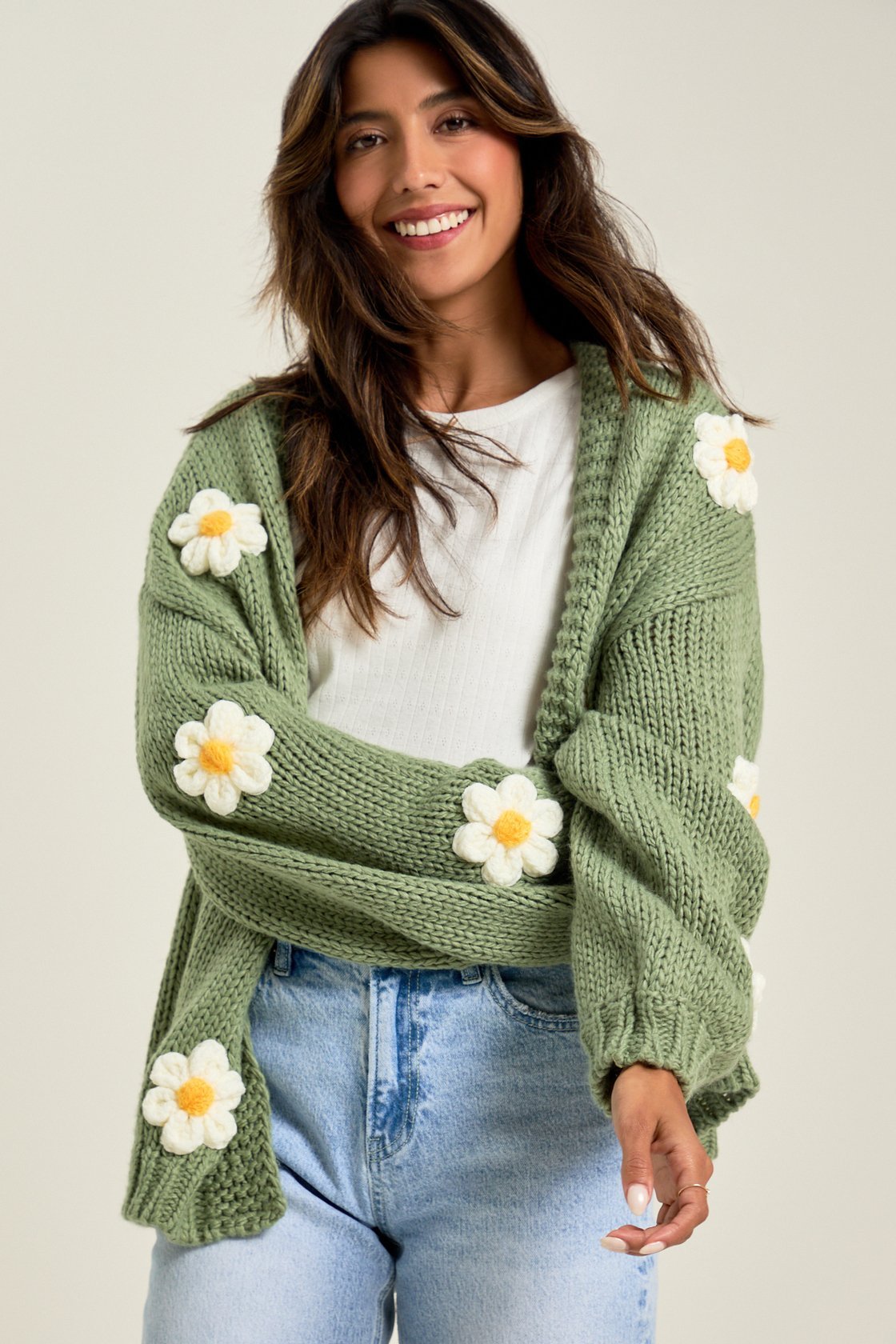 Daisie 3D Floral Cardigan