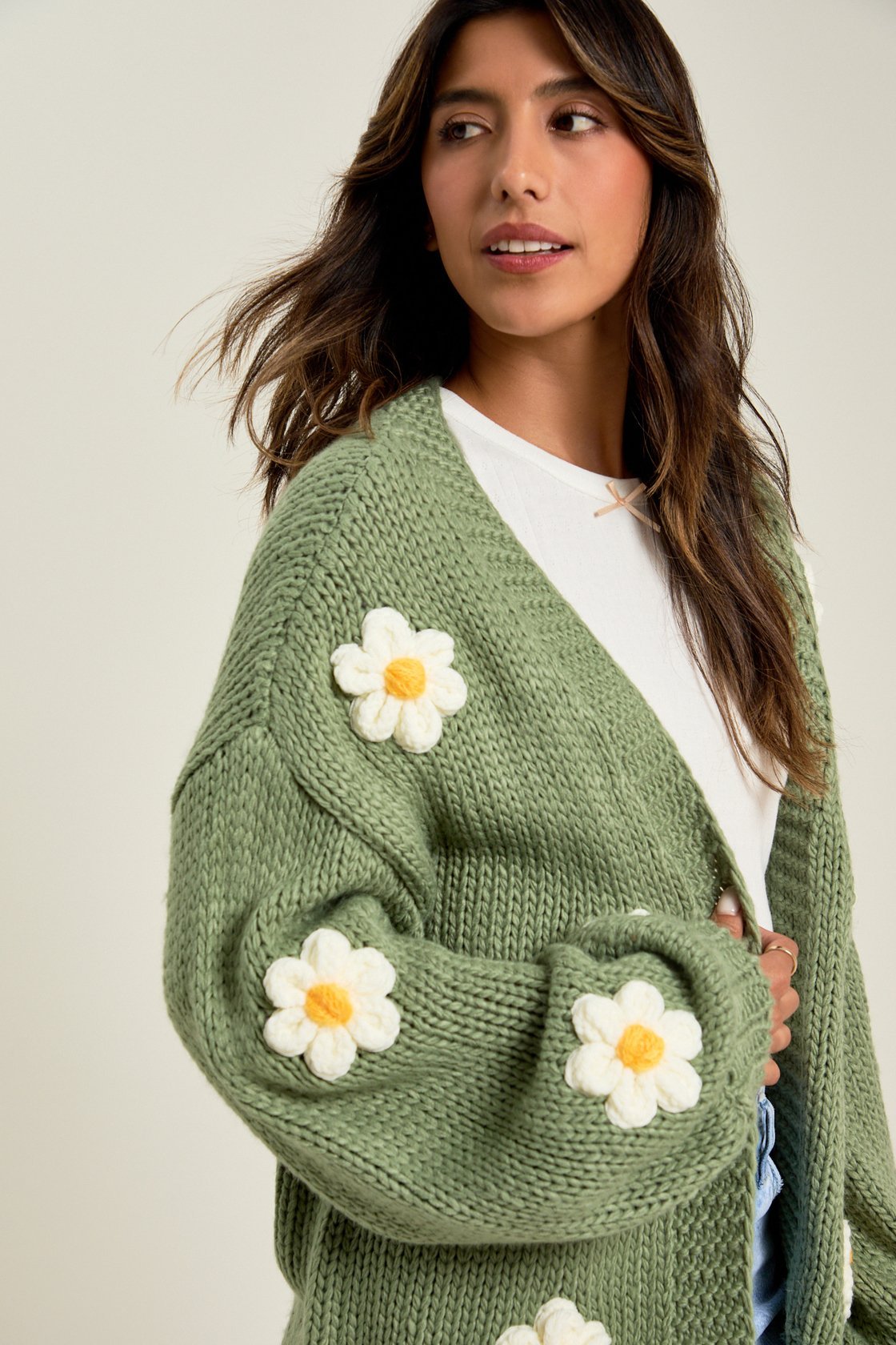 Daisie 3D Floral Cardigan