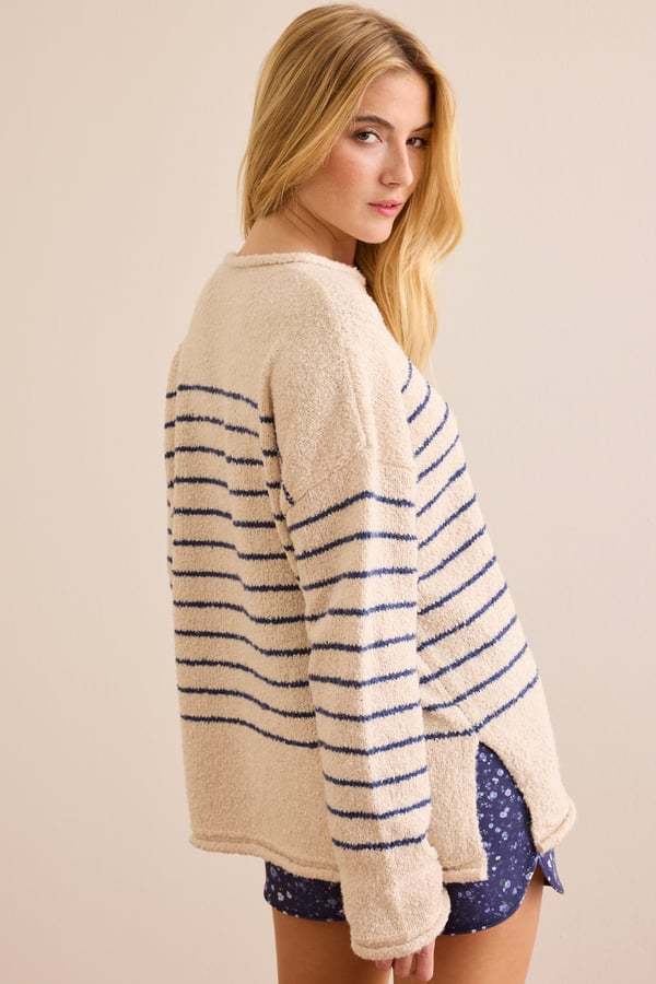 Mindful Escape Oversized Striped Sweater