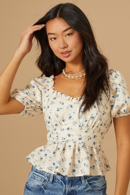 Opal Floral Crossover Top