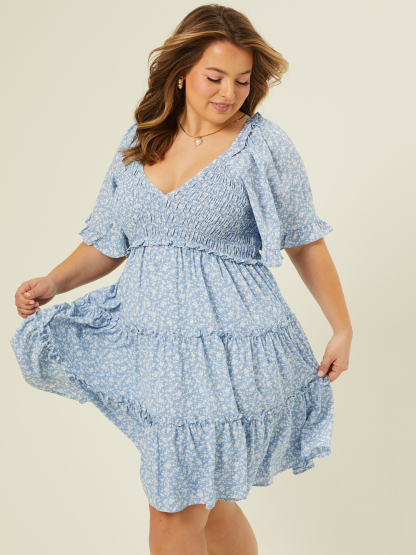 Kacey Smocked Floral Dress