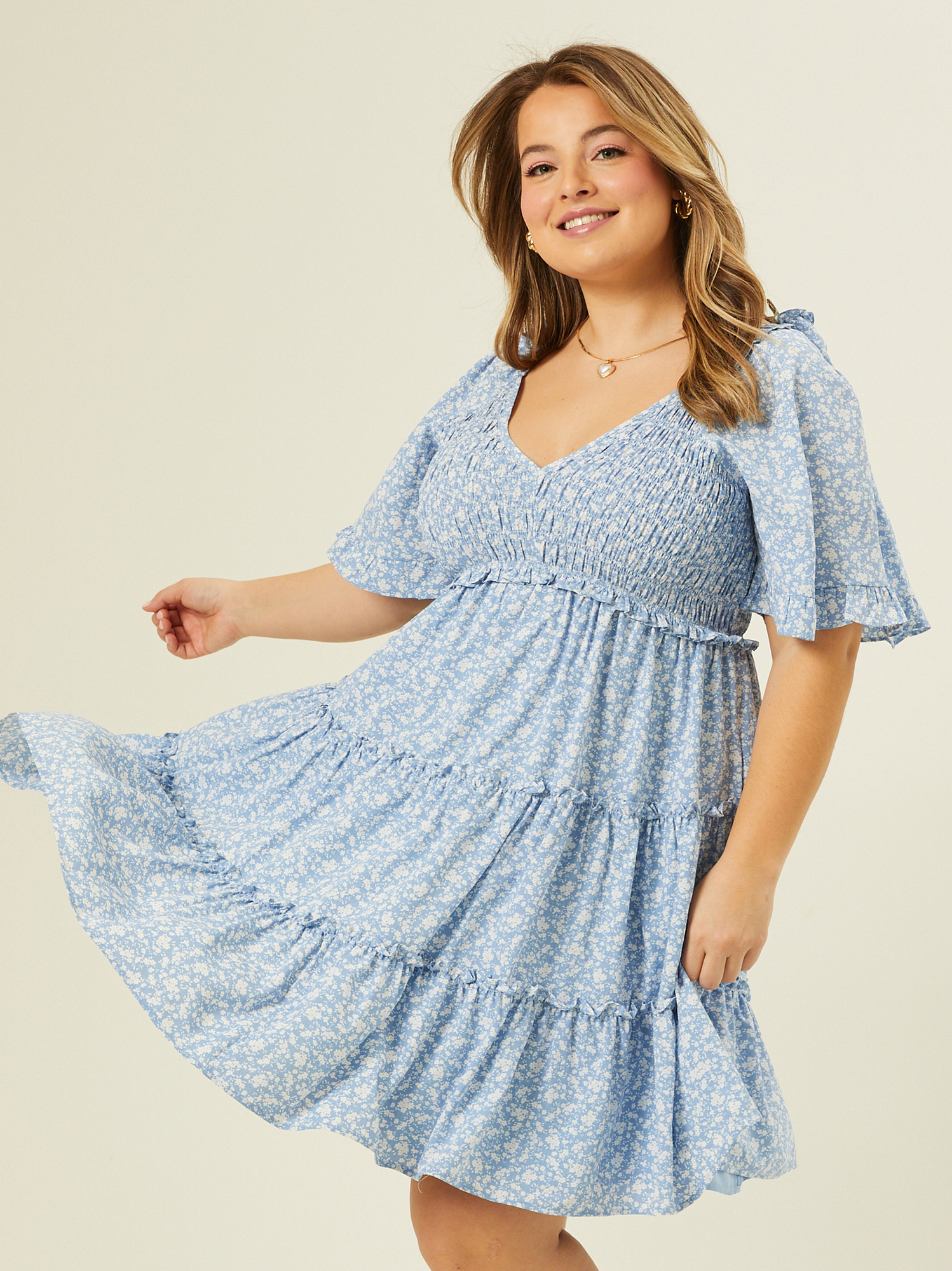 Kacey Smocked Floral Dress