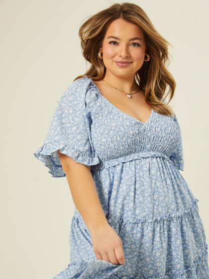 Kacey Smocked Floral Dress