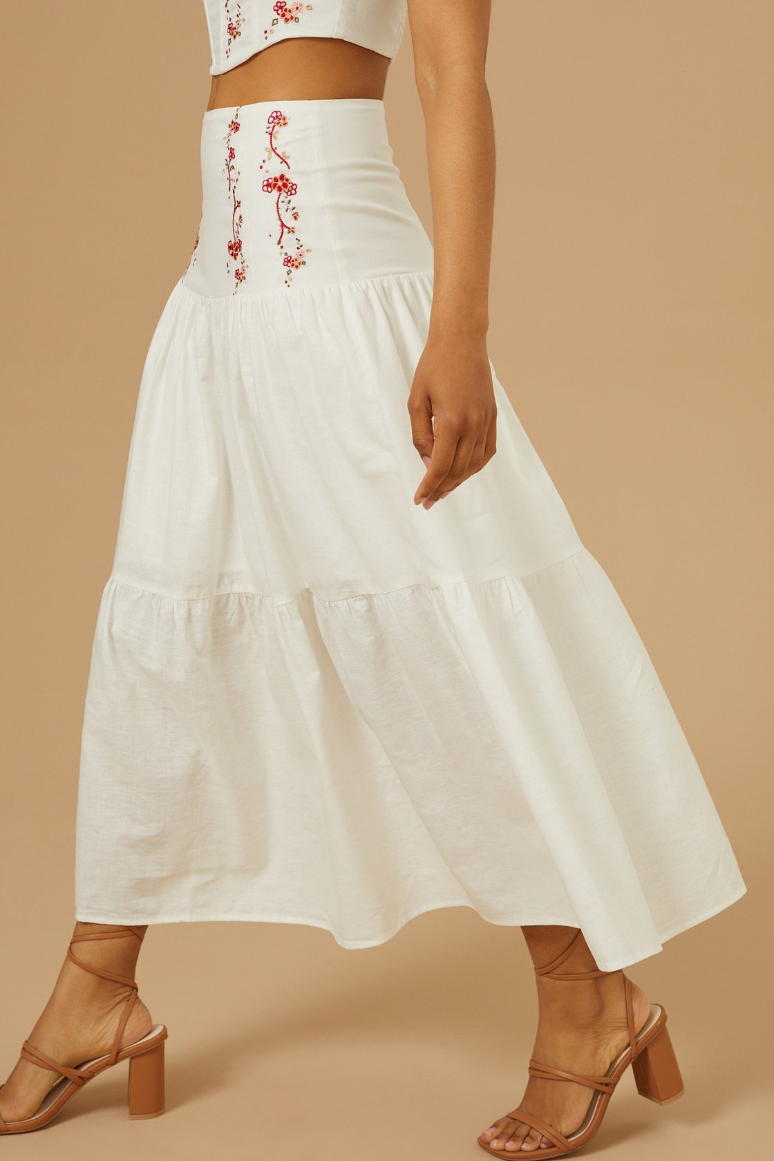 Sasha Embroidered Midi Skirt