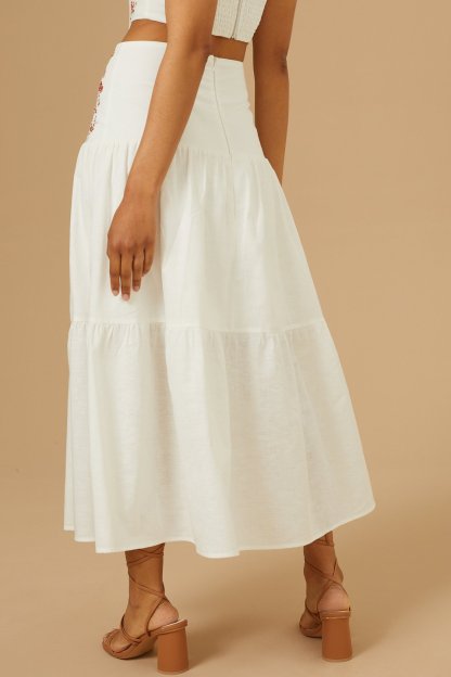 Sasha Embroidered Midi Skirt