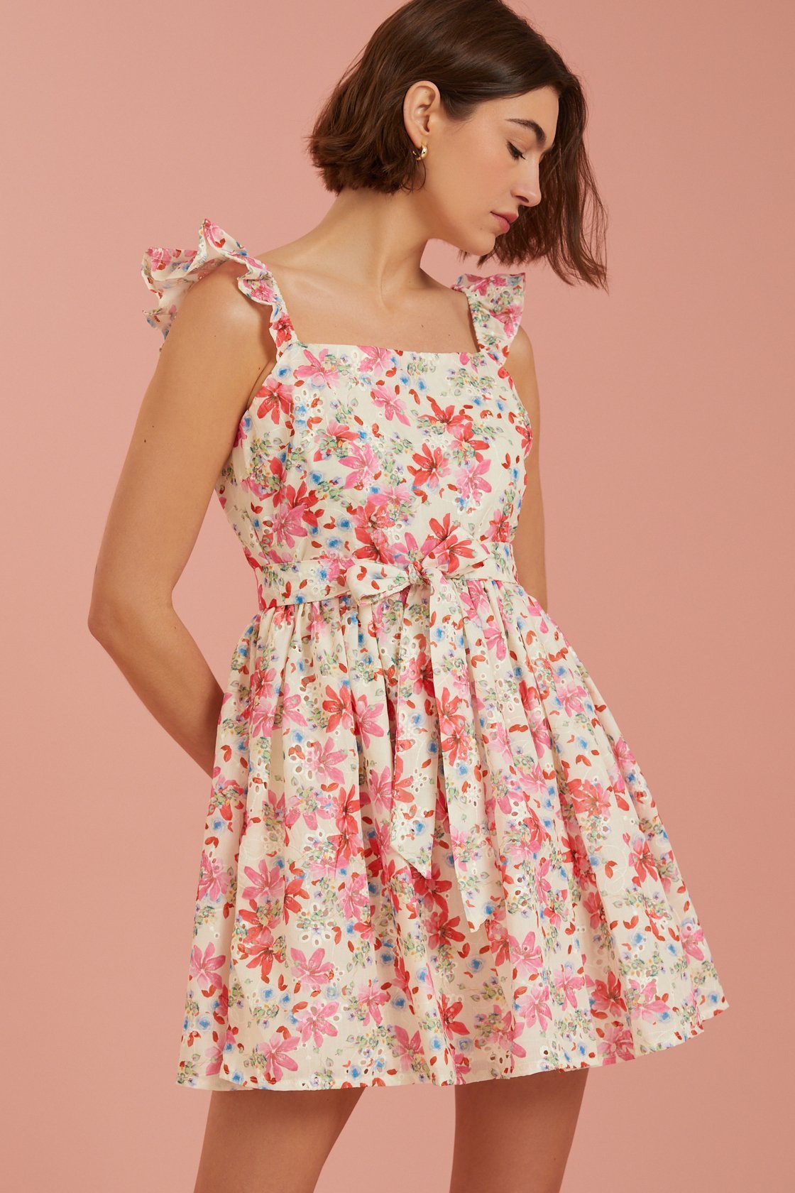 Jacqueline Eyelet Mini Dress