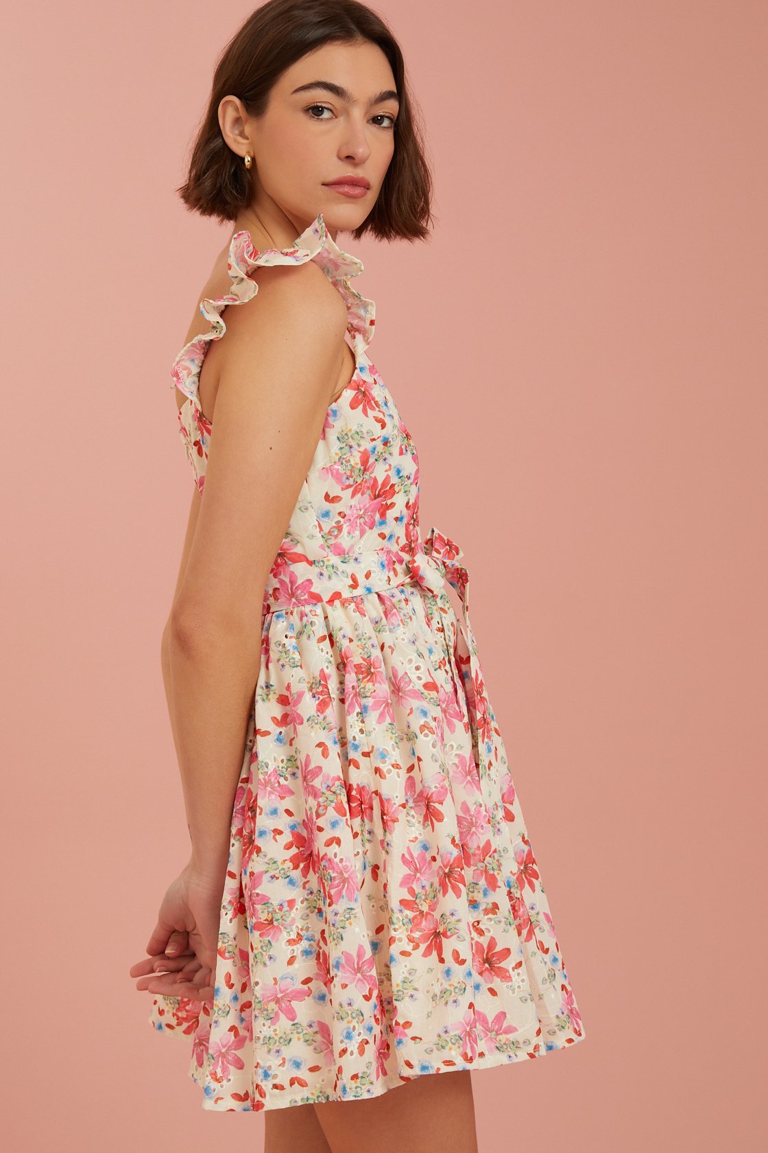 Jacqueline Eyelet Mini Dress