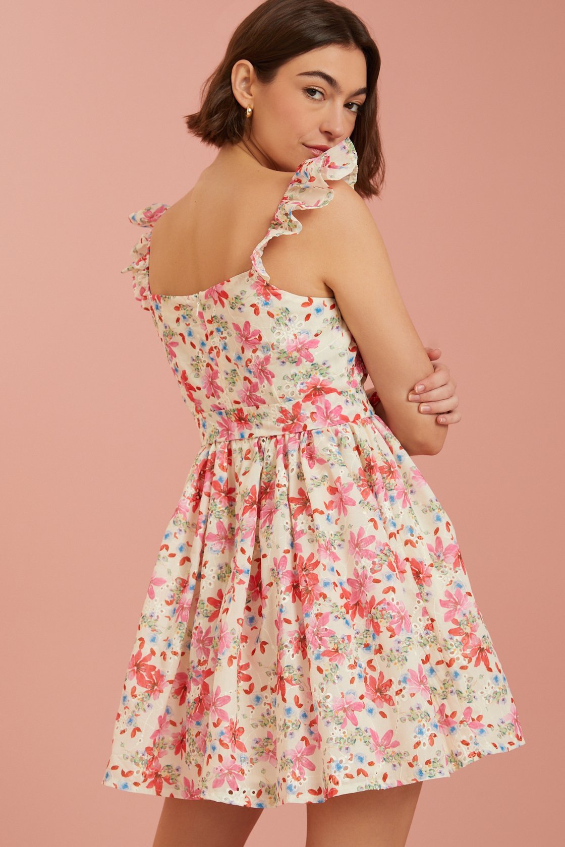 Jacqueline Eyelet Mini Dress