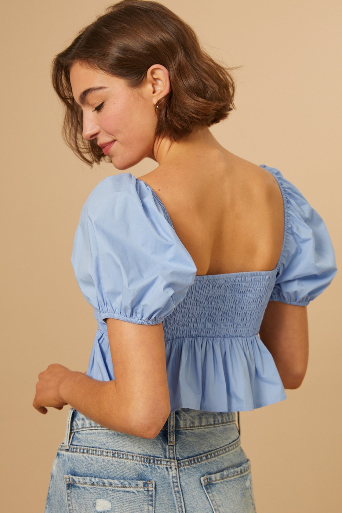 Serenity Smocked Peplum Top