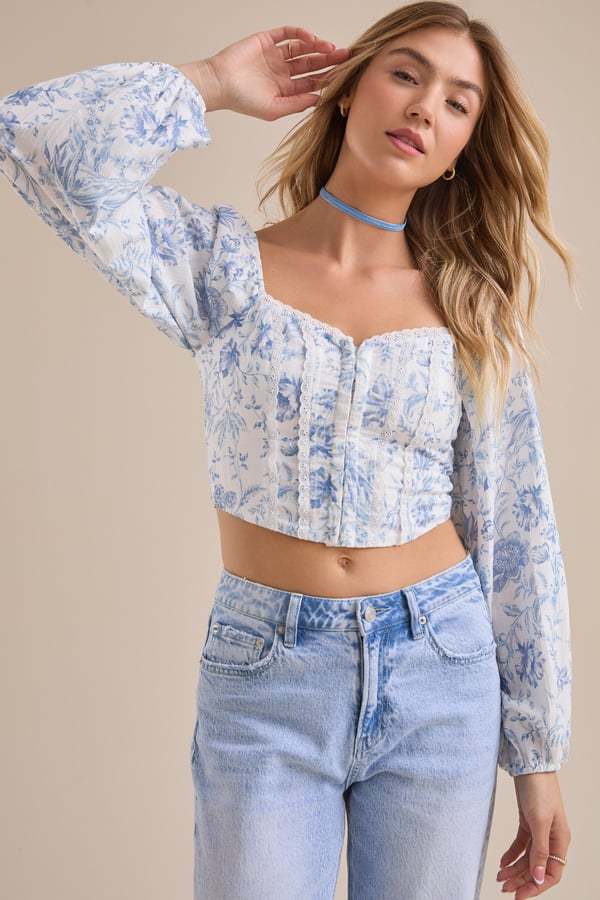 Charlotte Long Sleeve Corset Top