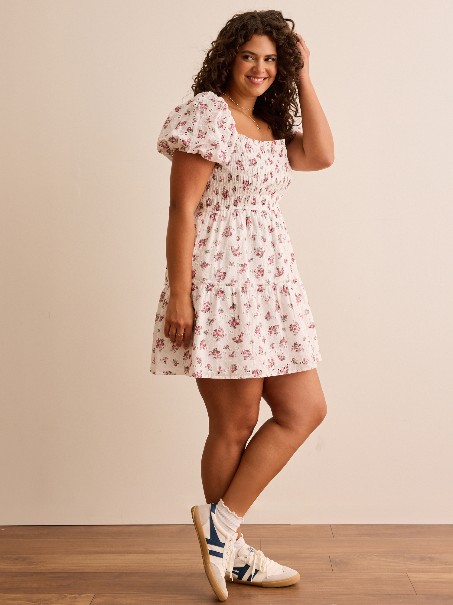 Charlotte Eyelet Mini Dress