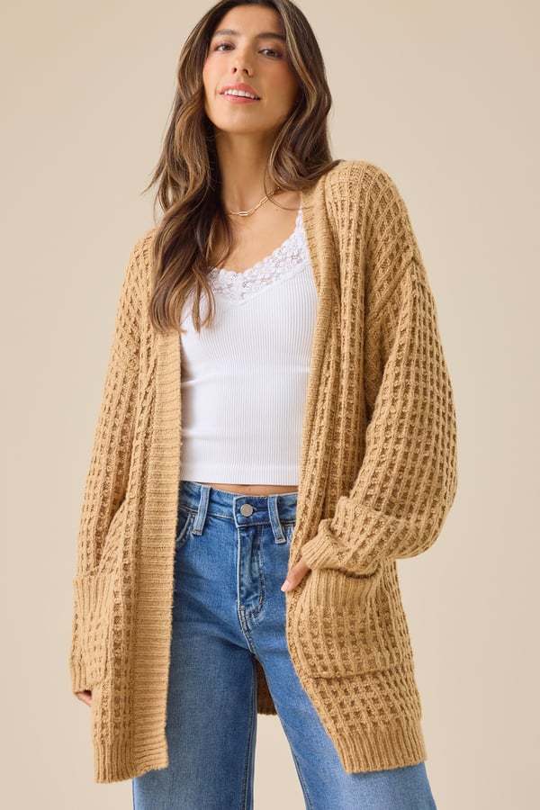 Hadley Oversize Waffle Cardigan