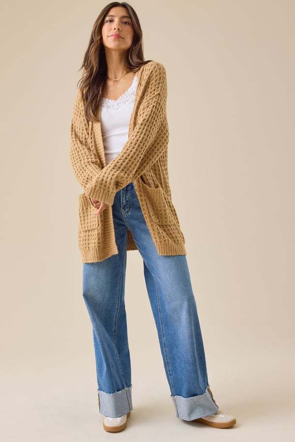 Hadley Oversize Waffle Cardigan
