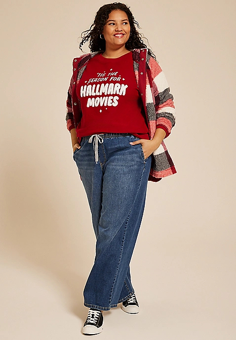 Plus Size Hallmark Movies Relaxed Fit Sweatshirt