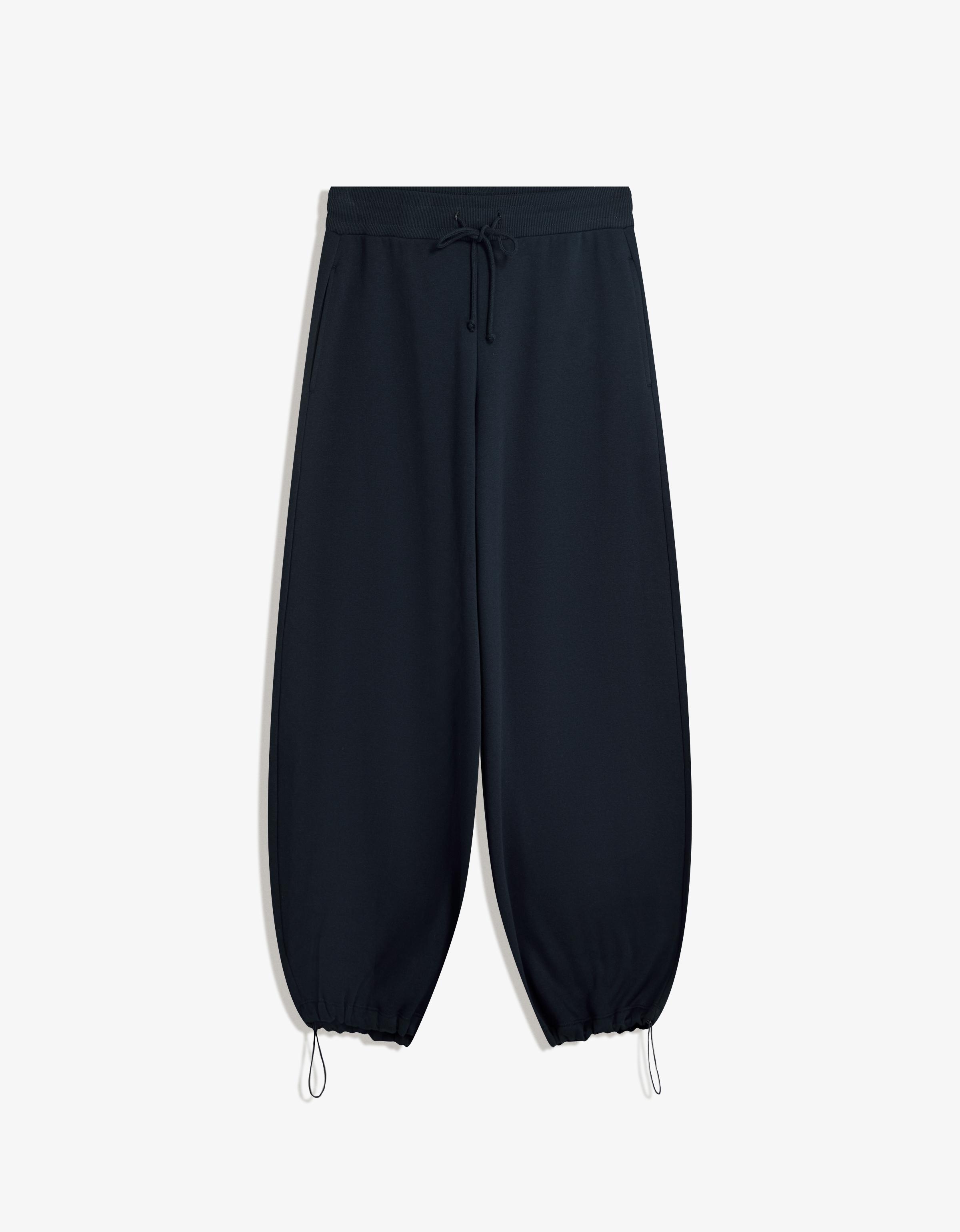Plush barrel trousers with stoppers