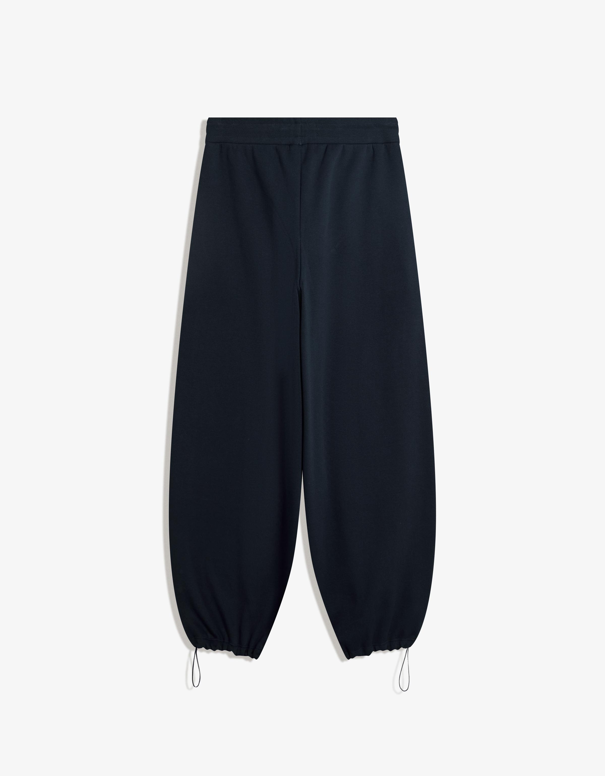 Plush barrel trousers with stoppers