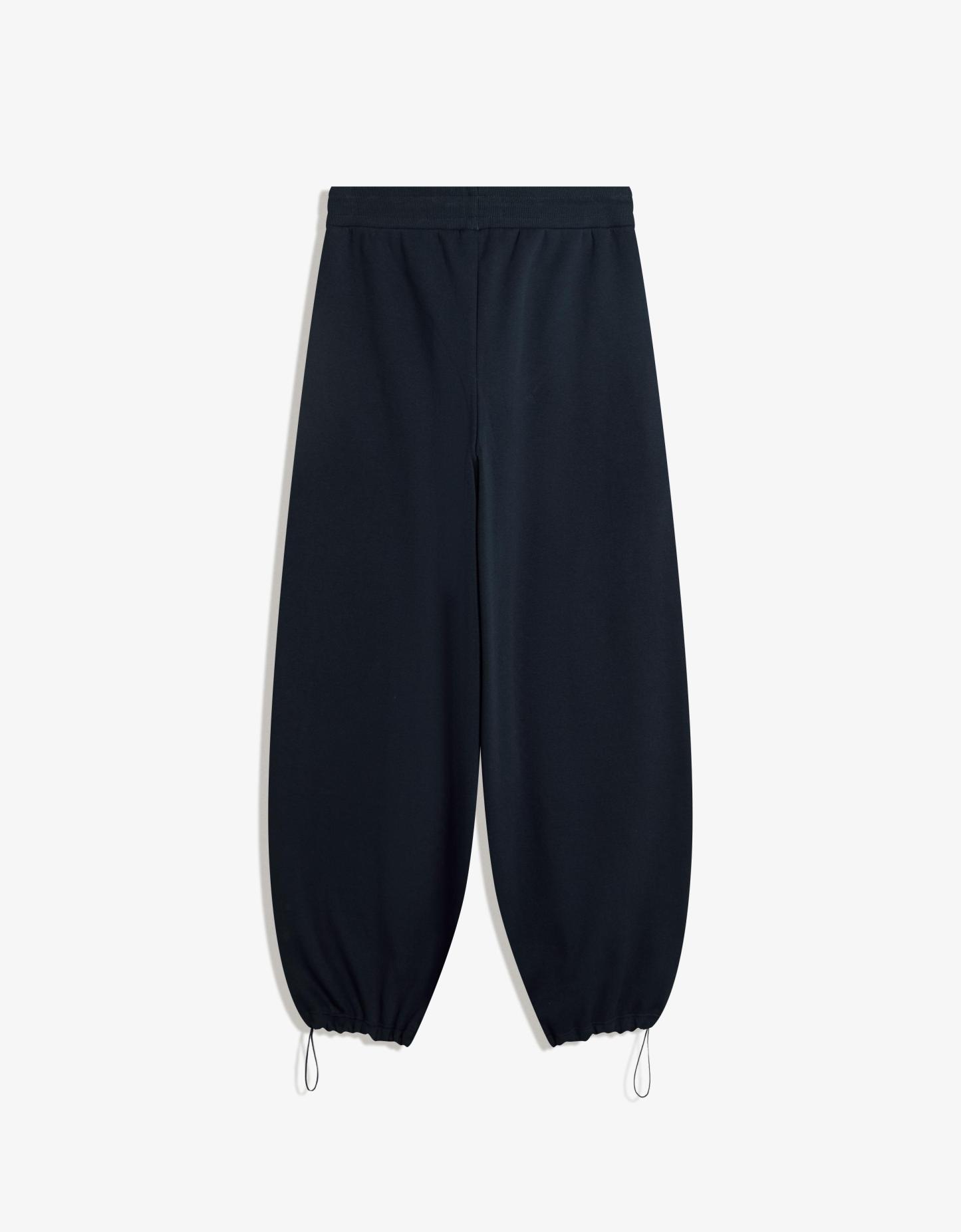 Plush barrel trousers with stoppers