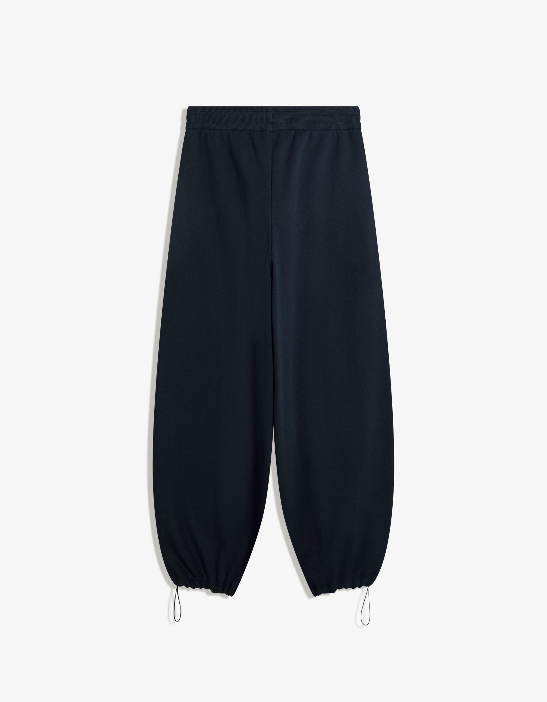 Plush barrel trousers with stoppers