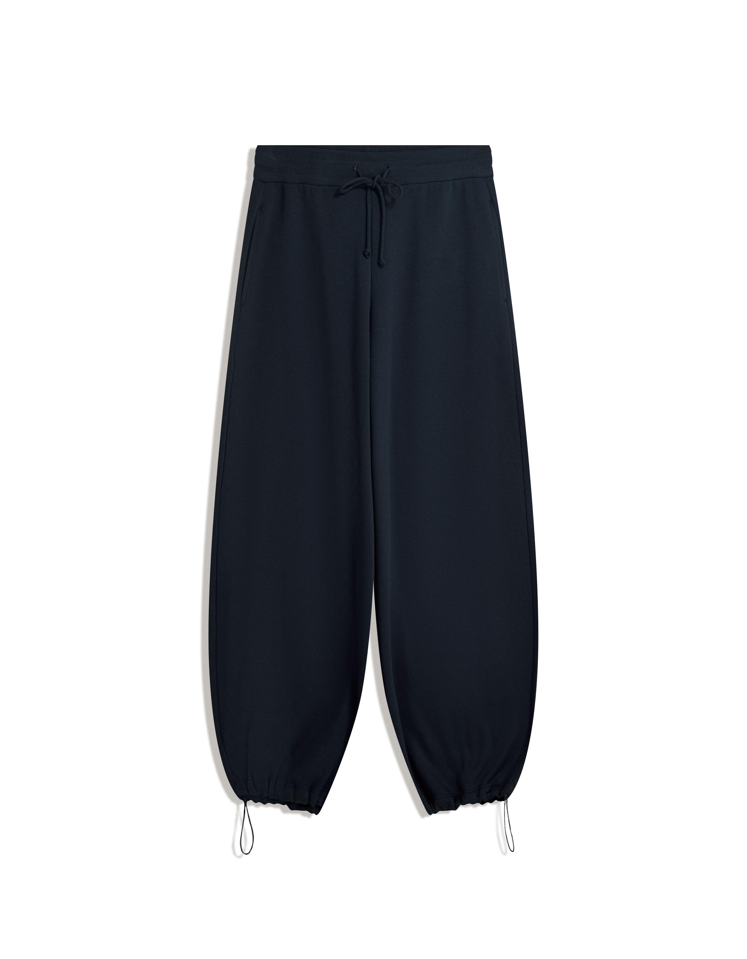 Plush barrel trousers with stoppers