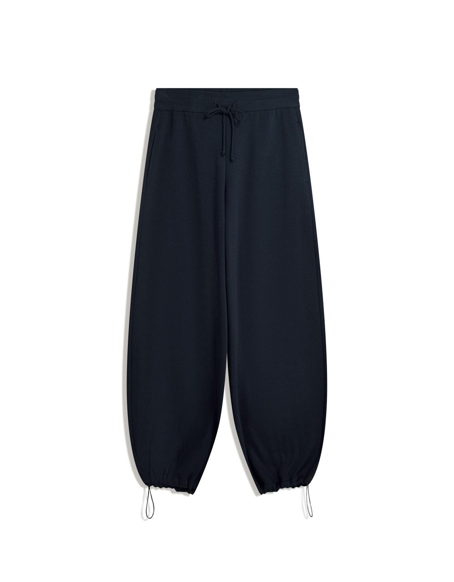 Plush barrel trousers with stoppers