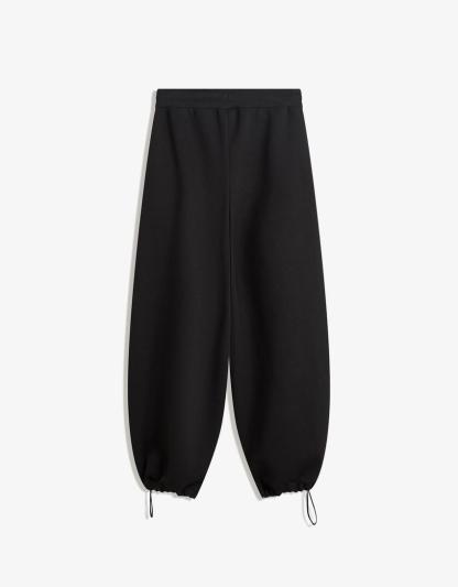 Plush barrel trousers with stoppers