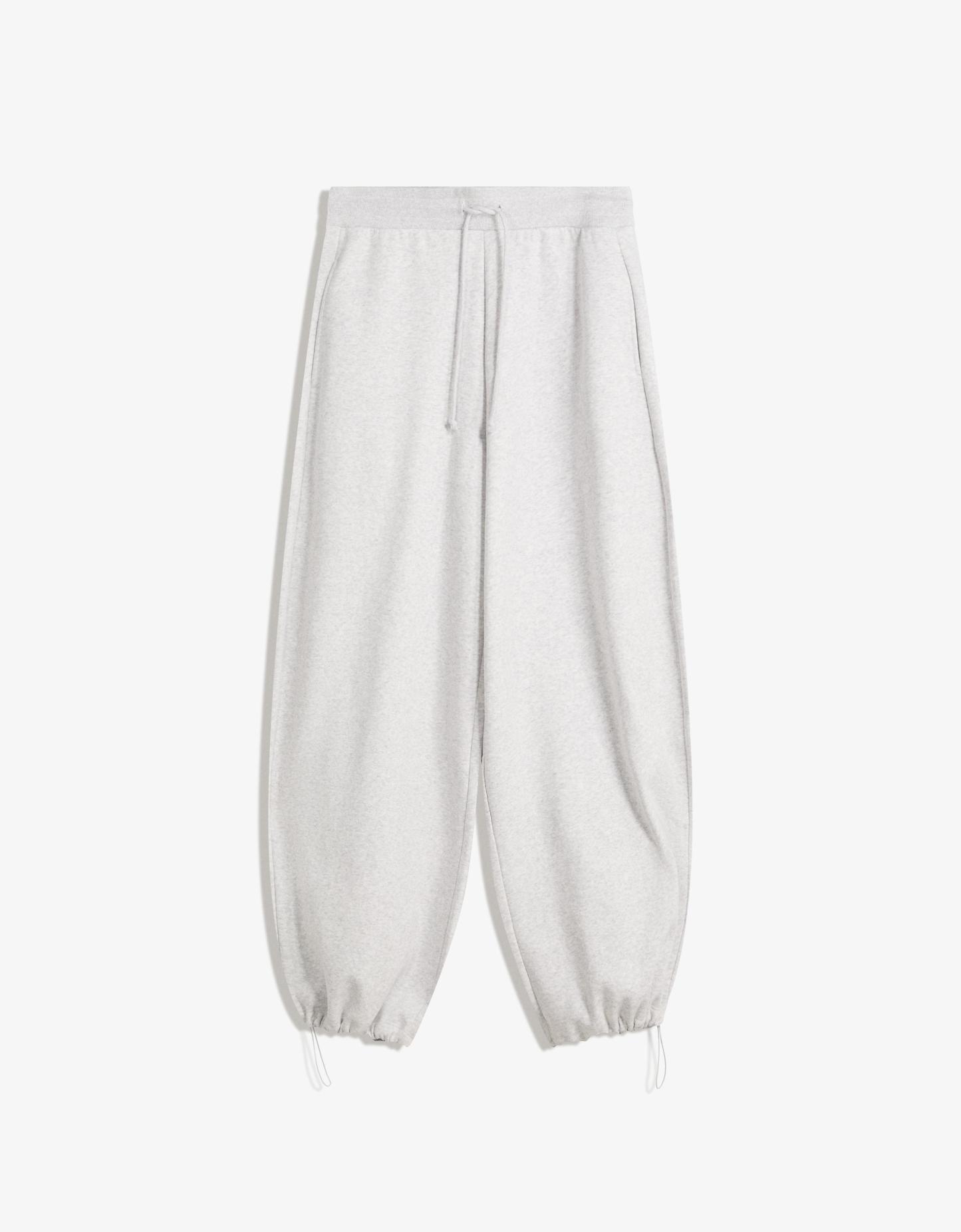Plush barrel trousers with stoppers