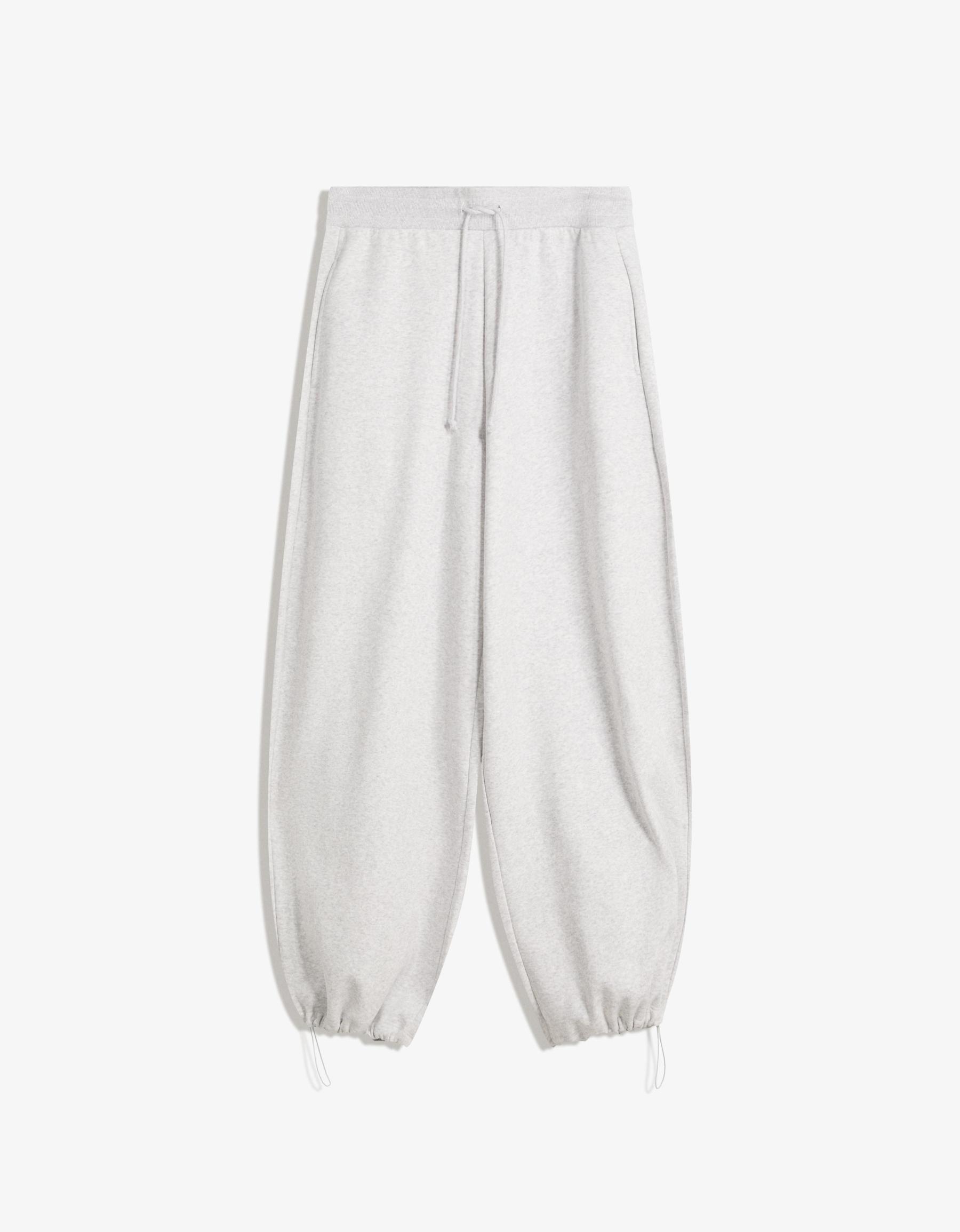 Plush barrel trousers with stoppers