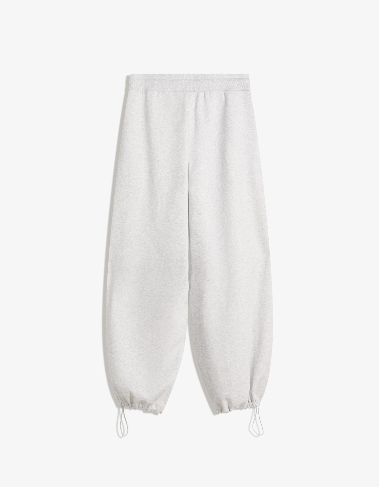 Plush barrel trousers with stoppers