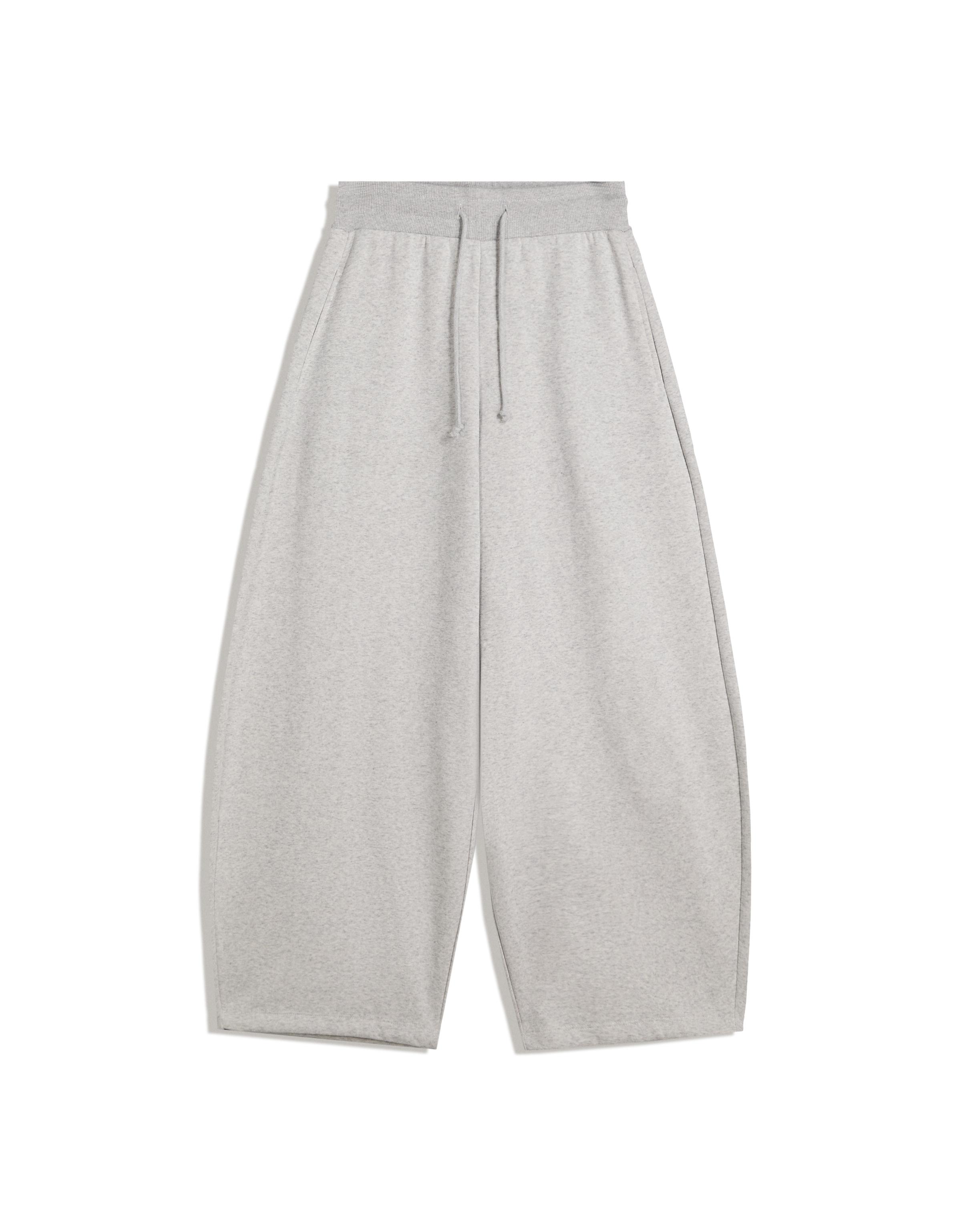 Plush barrel trousers with stoppers