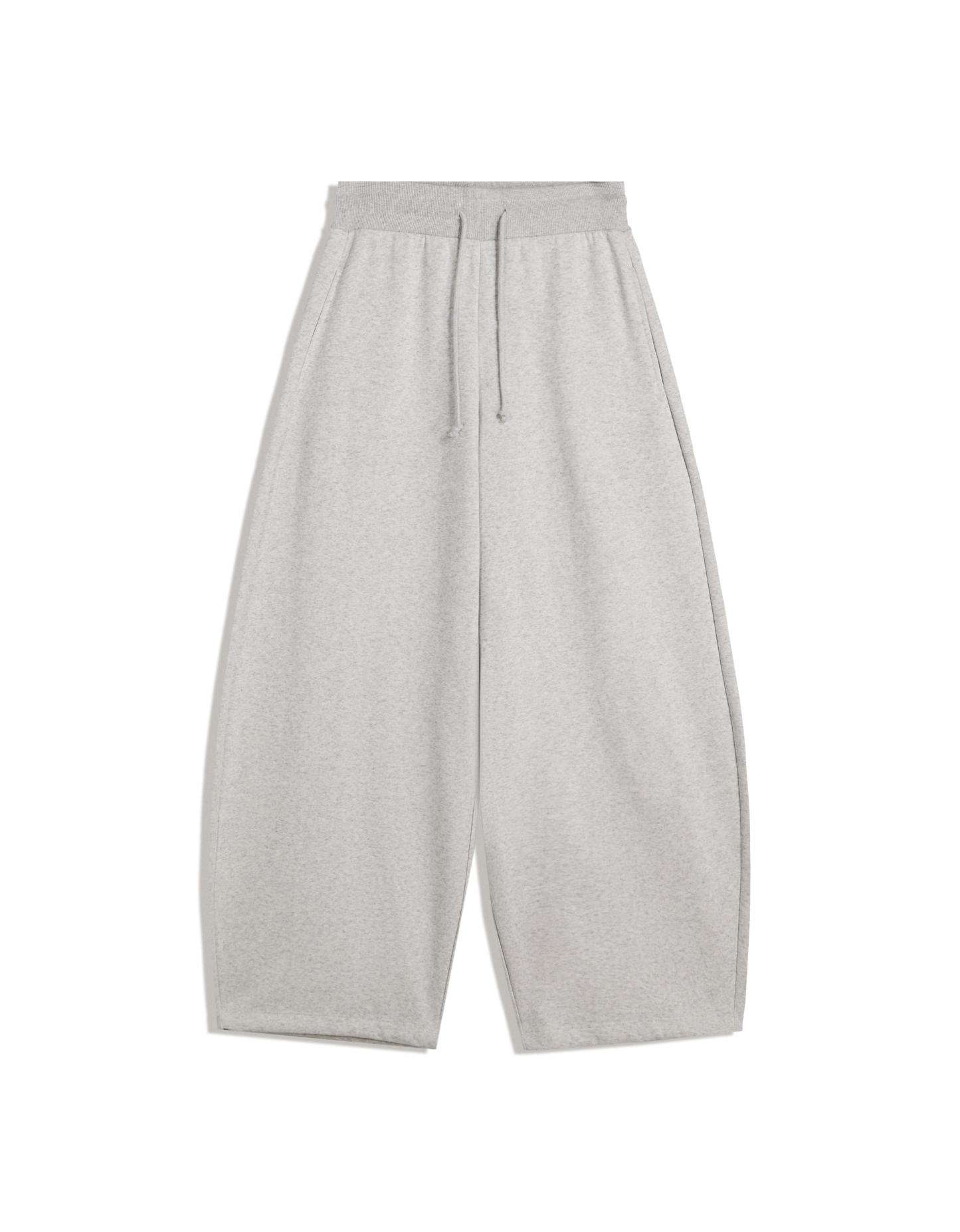 Plush barrel trousers with stoppers