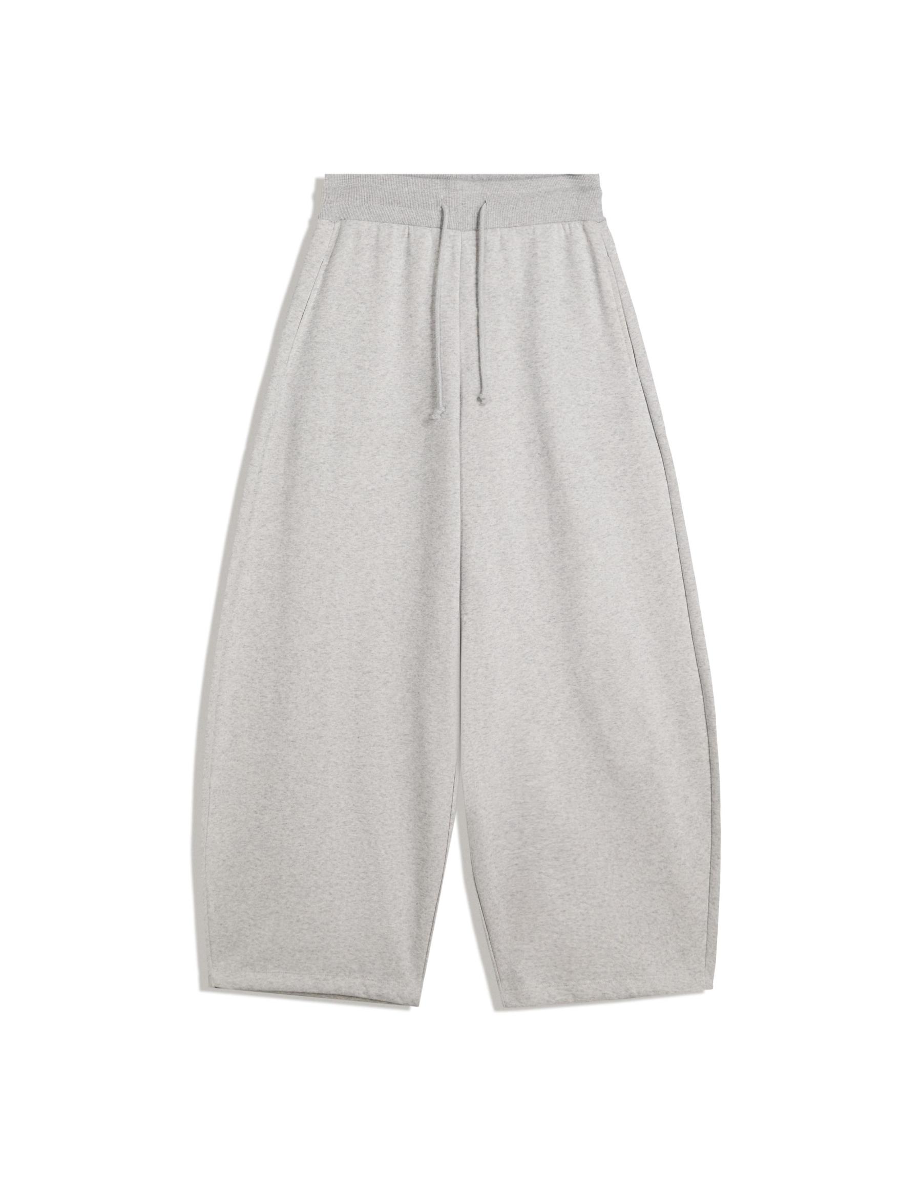 Plush barrel trousers with stoppers