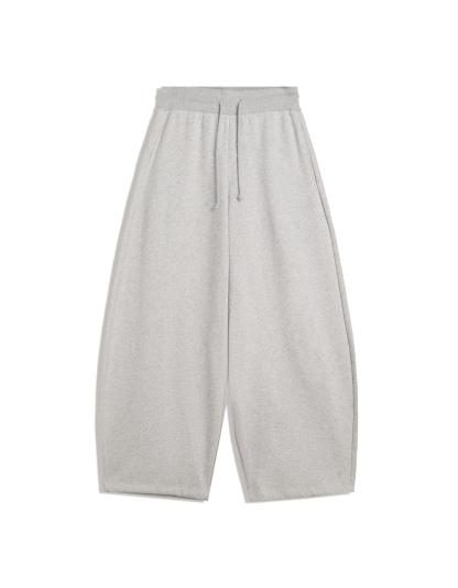 Plush barrel trousers with stoppers