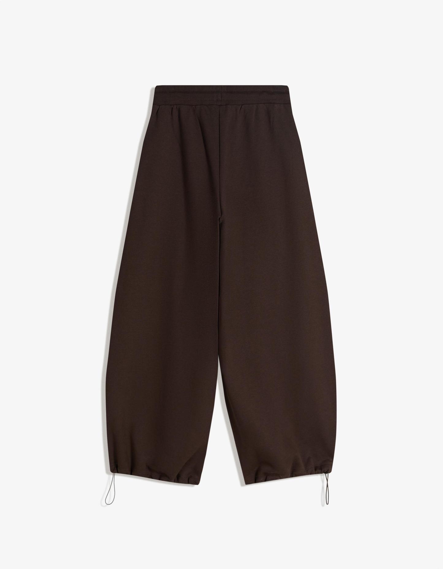 Plush barrel trousers with stoppers