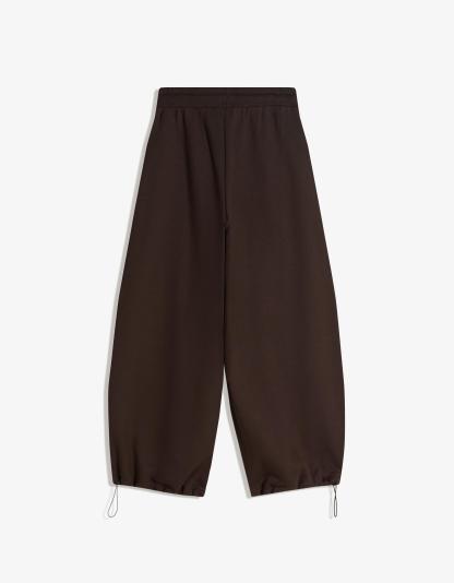 Plush barrel trousers with stoppers