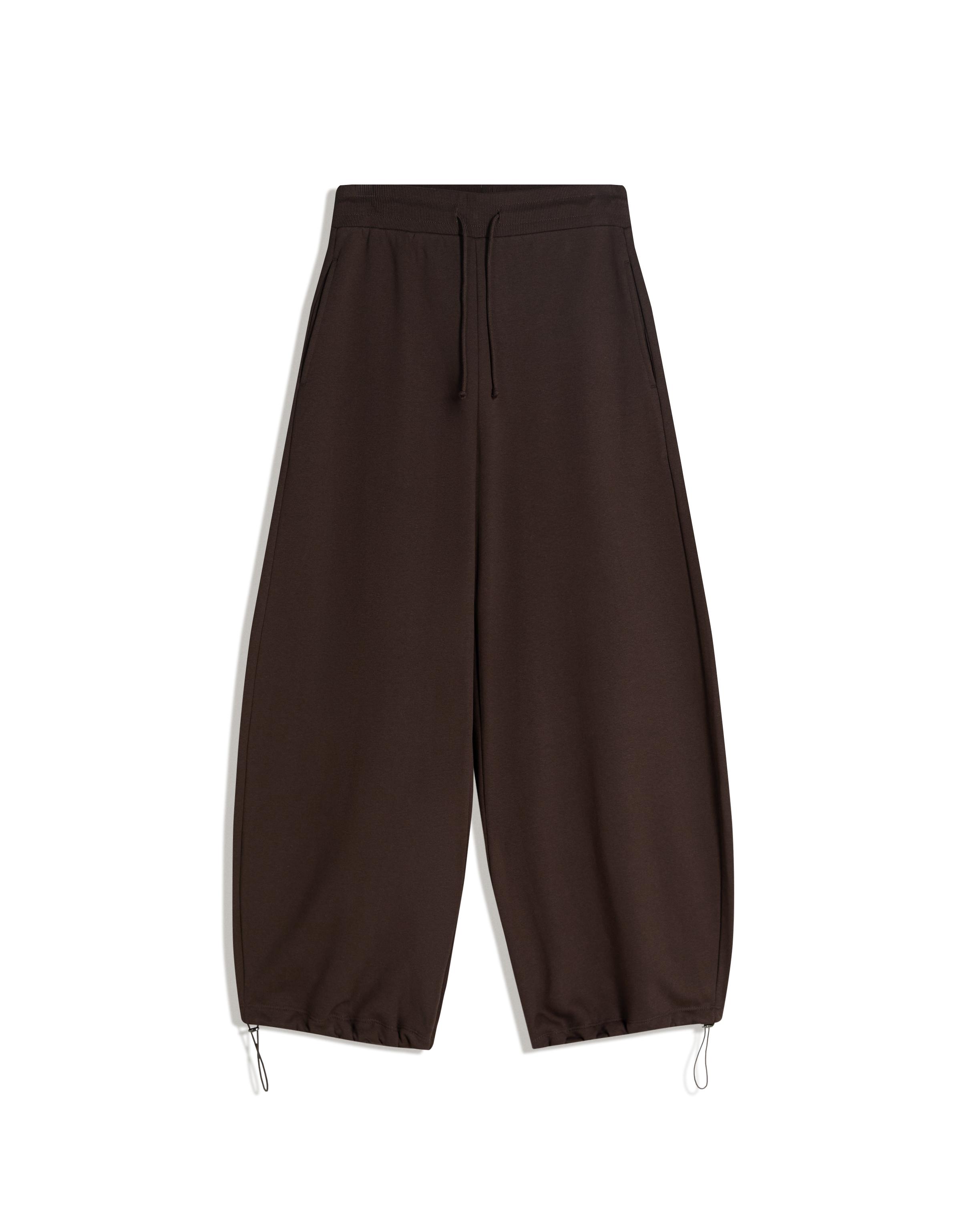 Plush barrel trousers with stoppers