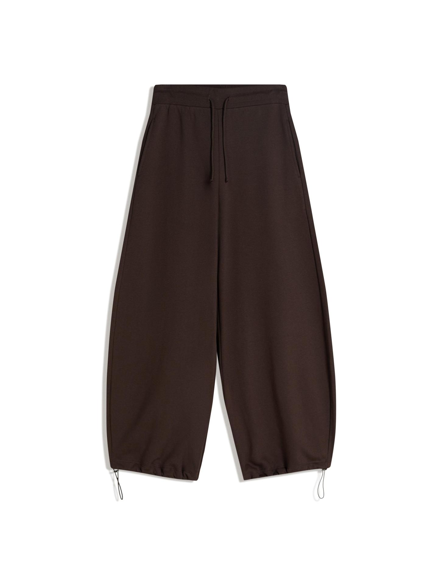 Plush barrel trousers with stoppers