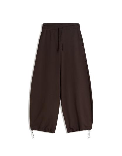 Plush barrel trousers with stoppers