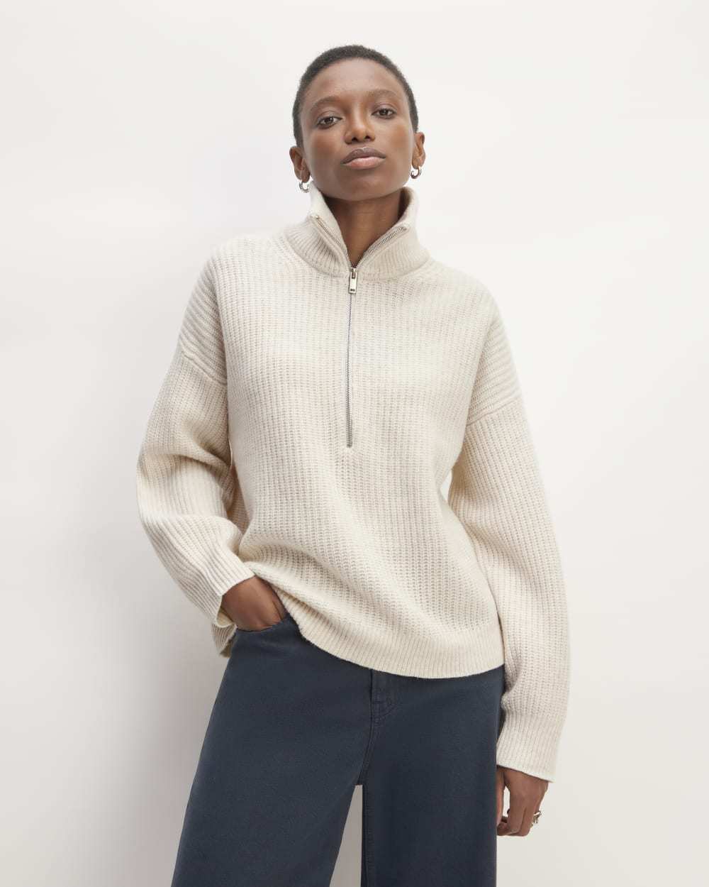 The Felted Merino Half-Zip Sweater