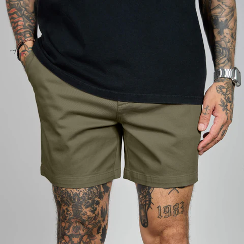 Men's Casual Stretch Twill Cotton Chino Shorts