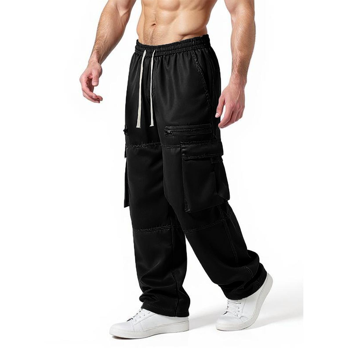 Men's regular-fit cargo pants featuring functional side zip pockets and an adjustable drawstring waistband, perfect for everyday comfort and versatile street-style outfits. SpringStatements Casual Fashion Trousers Casual Loose Baggy Men's regular-fit cargo pants featuring functional side zip pockets and an adjustable drawstring waistband, perfect for everyday comfort and versatile street-style outfits. SpringStatements Casual Fashion Trousers Casual Loose Baggy