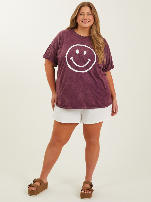 Smiley Face Oversized Tee