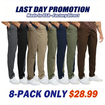 Men's Casual Stretch Twill Cotton Chino Pants