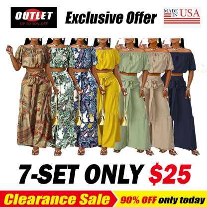 Women's Vintage Paisley Print Aesthetic Vacation Two-Piece Sets