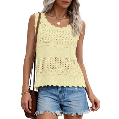 Women's Boho Beach Knit Crochet Tank Tops