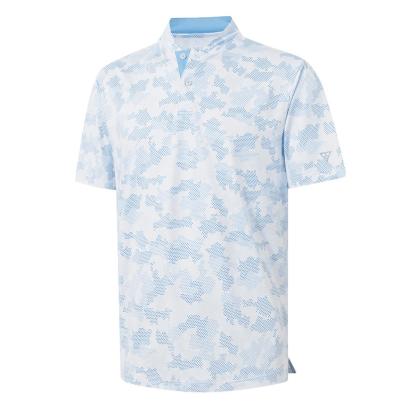Men's Performance Dry Fit Stretch Henley Printed Golf Shirt