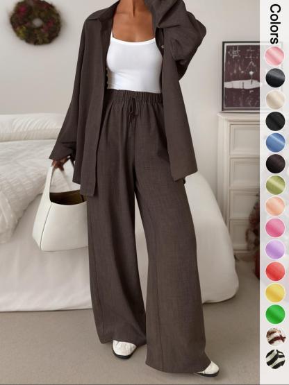 Women's Casual Sporty Shirt and Long Pants Set
