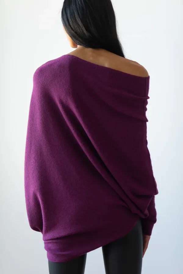 Asymmetric Draped Jumper Sweater