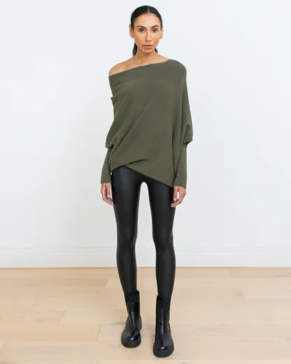 Asymmetric Draped Jumper Sweater