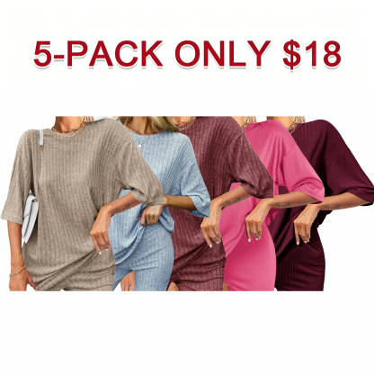 Women's Breathable Ribbed set (Stretchy Tee & Bike Shorts) 