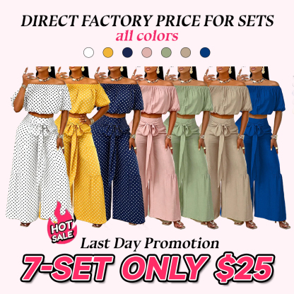 Women's Polka Dot Casual Chic Vacation Two-Piece Sets